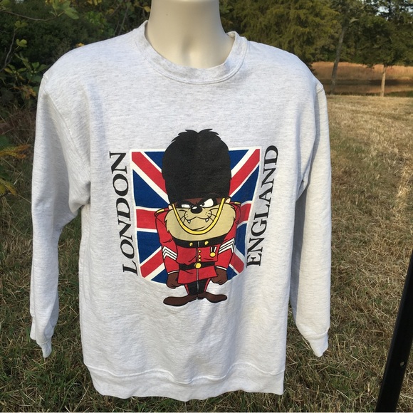 Vintage Taz London England Warner Sweatshirt Sz L - Picture 8 of 8